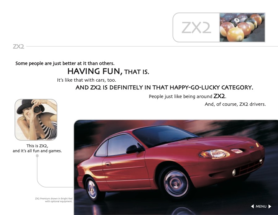 Cover of the 2002 Ford ZX2 e-brochure