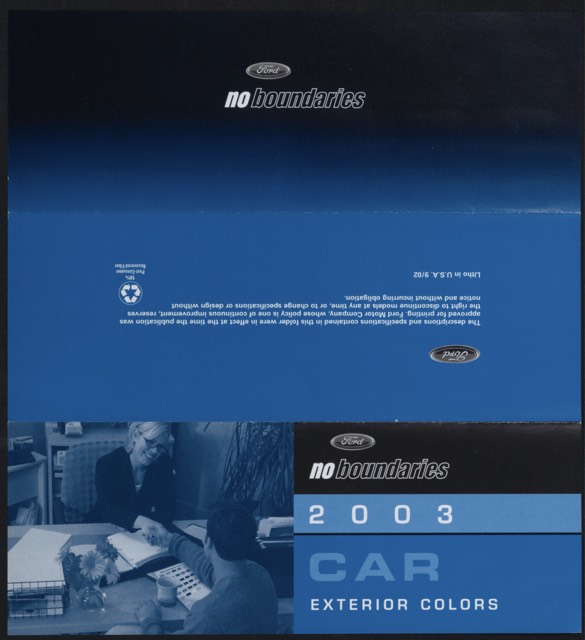 Cover of the 2003 Ford car exterior colors